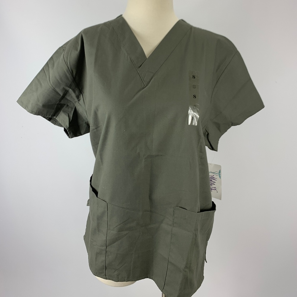 NWT Malibu Doc GREEN Scrub Top Small